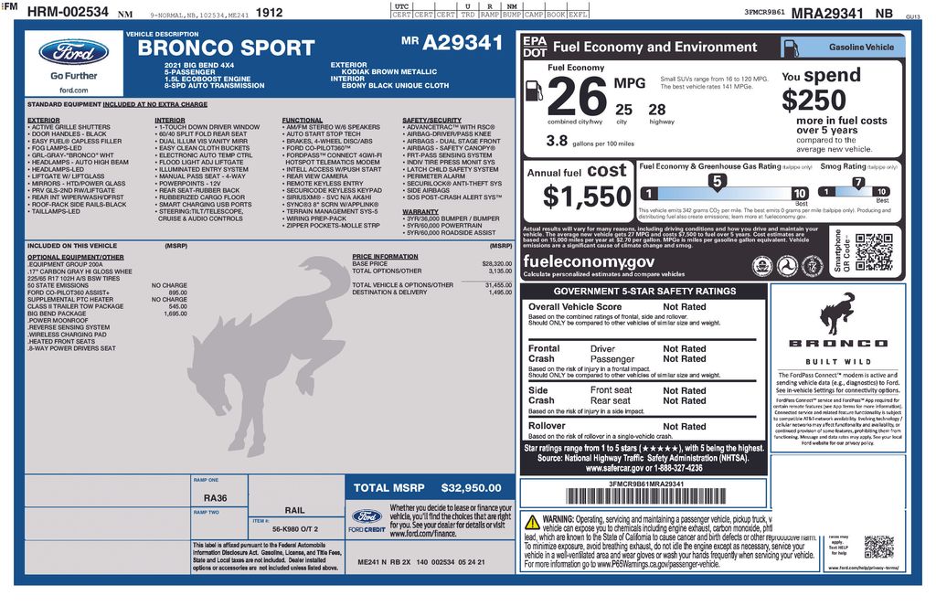 ford bronco sport 2021 3FMCR9B61MRA29341 image ford bronco sport 2021 3FMCR9B61MRA29341 image